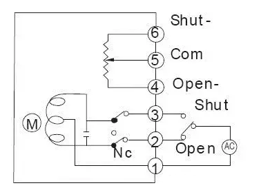 開關(guān)型帶無源觸點型反饋電動蝶閥接線圖